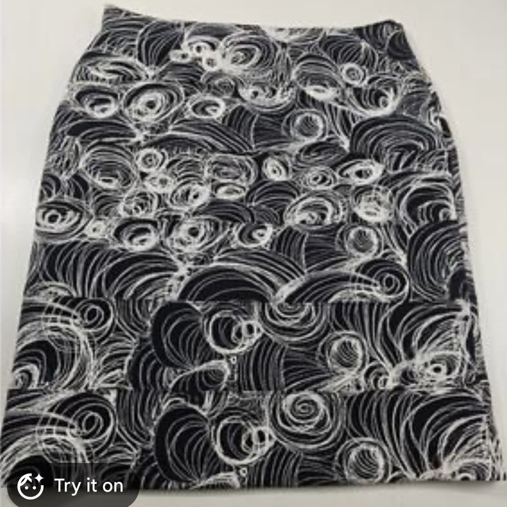 Alfani Black and White Swirl-Print Midi Skirt